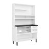 Armário de Cozinha Compacto 6 Portas 2 Gavetas 100% Aço Branco Ellie Jm Móveis - 3