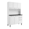 Armário de Cozinha Compacto 6 Portas 2 Gavetas 100% Aço Branco Ellie Jm Móveis - 4