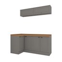 Ver imagem 3 de Lavanderia Modulada 05 Peças 100% MDF com Balcão Canto Reto e Tampo Cinza/Nature Emily