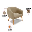 Ver imagem 6 de Kit 01 Namoradeira 02 Lugares e 01 Poltrona Stella Suede Pés Palito Castanho - D’Rossi - Marrom Rato