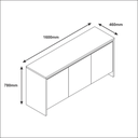 Ver imagem 5 de Buffet Sala de Jantar 3 Portas e 1 Gaveta com Prateleiras Multiuso Organizador Cedro / Off White