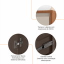 Ver imagem 4 de Buffet Sala de Jantar 3 Portas e 1 Gaveta com Prateleiras Multiuso Organizador Cedro / Off White