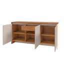 Ver imagem 2 de Buffet Sala de Jantar 3 Portas e 1 Gaveta com Prateleiras Multiuso Organizador Cedro / Off White