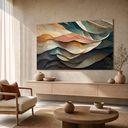 Ver imagem 3 de Quadro Decorativo Ondas Tons Terrosos Elegante 130x90