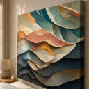 Ver imagem 2 de Quadro Decorativo Ondas Tons Terrosos Elegante 130x90