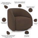 Ver imagem 4 de Kit Sofá 4 Lugares Eron 240cm com Poltrona Giratória Angelina M03 Veludo Marrom - Lyam Decor