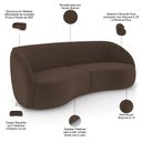 Ver imagem 3 de Kit Sofá 4 Lugares Eron 240cm com Poltrona Giratória Angelina M03 Veludo Marrom - Lyam Decor