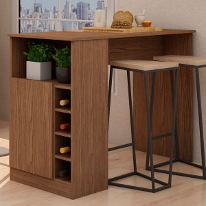 Bancada de Cozinha Genialflex Romana Porta Adega Ébano Fosco