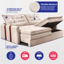 Ver imagem 3 de Sofá Baú sem Caixa Retrátil 2,00m Softgel Petit Boucle Bege Claro Cama Inbox