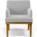 Ver imagem 6 de Kit 4 Poltronas Decorativas Sala De Estar E Recepção Base Mel Beatriz W01 Bouclê Cinza - Lyam Decor