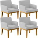 Ver imagem 1 de Kit 4 Poltronas Decorativas Sala De Estar E Recepção Base Mel Beatriz W01 Bouclê Cinza - Lyam Decor