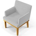 Ver imagem 7 de Kit 4 Poltronas Decorativas Sala De Estar E Recepção Base Mel Beatriz W01 Bouclê Cinza - Lyam Decor