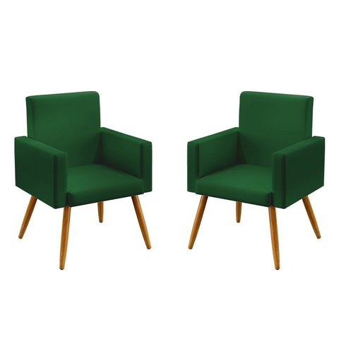 Kit 2 Poltronas Nina Suede Verde Aradecor