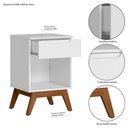 Ver imagem 3 de Mesa de Cabeceira Pequena Retrô Alpi - Branco