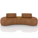 Ver imagem 3 de Sofá 4 Lugares Orgânico para Sala Living com Puff 302cm Vasti M03 Couríssimo Whisky - Lyam Decor