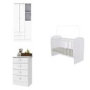 Ver imagem 2 de Quarto de Bebê Completo Pimpolho com Guarda-Roupa 3 Portas, Cômoda e Berço Espresso Móveis