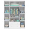 Quarto Infantil Flat Mel 100% MDF Branco Guarda-Roupa Roupeiro + Cômoda Sapateira - 2
