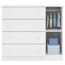 Ver imagem 3 de Quarto Infantil Flat Mel 100% MDF Branco Guarda-Roupa Roupeiro + Cômoda Sapateira