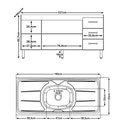 Ver imagem 2 de Balcão 160cm Emily 03 Portas e 03 Gavetas com Pia e Cuba Ghelplus Branco Moblis