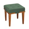 Pufe Decorativo Quadrado Base Madeira Dion:Velutto Verde Militar - 1