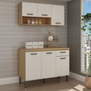 Ver imagem 1 de Cozinha Modulada com Balcão 120cm com Tampo e Aereo 120cm Cb0086 Linha Essência Genialflex