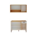 Ver imagem 3 de Cozinha Modulada com Balcão 120cm com Tampo e Aereo 120cm Cb0086 Linha Essência Genialflex