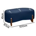 Ver imagem 3 de Banqueta Decorativa Orgânica Puff Thor 100cm para Sala e Quarto Bouclé:azul Marinho