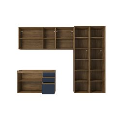 Lavanderia Modulada Kappesberg Celeste 5 Peças Nogueira/azul 280cm - 4