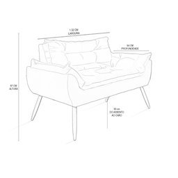 Kit Namoradeira Opala + 2 Poltronas para Sala Balaqui Decor Cor:azul Turquesa - 3