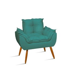 Kit Namoradeira Opala + 2 Poltronas para Sala Balaqui Decor Cor:azul Turquesa - 4