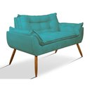 Ver mais imagens de Kit Namoradeira Opala + 2 Poltronas para Sala Balaqui Decor Cor:azul Turquesa