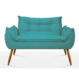 Kit Namoradeira Opala + 2 Poltronas para Sala Balaqui Decor Cor:azul Turquesa - 7