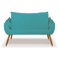 Kit Namoradeira Opala + 2 Poltronas para Sala Balaqui Decor Cor:azul Turquesa - 9