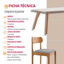 Ver imagem 6 de Conjunto Sala de Jantar Mesa Malta 120cm Tampo Laqueado com Vidro e 4 Cadeiras Star