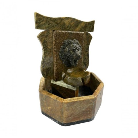 Fonte de Água Cascata Pedra Sabão Leão Chafariz Decoração