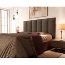 Ver imagem 1 de Cabeceira Viuva ou Solteirão Estofada Moderna para Quarto - 128 Cm - Marrom Suede