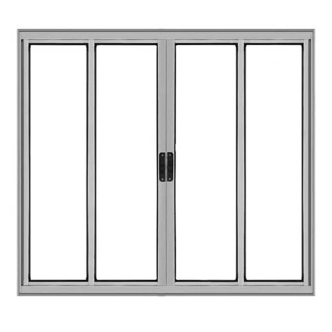 Janela de Alumínio Abertura Central 4 Folhas Sem Grade 100x100cm Brilhante Allo Esquadrias