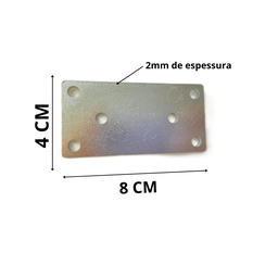 Placa de Junção União de Madeira Aço 80x40 Mm Kit 4 P. - 2