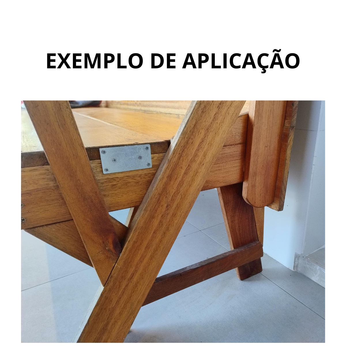 Placa de Junção União de Madeira Aço 80x40 Mm Kit 4 P. - 3