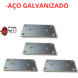 Placa de Junção União de Madeira Aço 80x40 Mm Kit 4 P. - 5