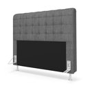 Ver imagem 2 de Cabeceira Rana e Calçadeira Alpha 160 para Cama Queen N-041 Linho Cinza Escuro Aradecor