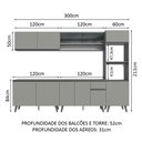 Ver imagem 4 de Armário de Cozinha Completa 300cm Nice Madesa 01