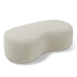 Puff Decorativo Living Aisha Orgânico 02 Lugares Bouclê Bege - Desk Design - 1