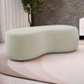 Puff Decorativo Living Aisha Orgânico 02 Lugares Bouclê Bege - Desk Design - 2
