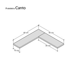 Kit Prateleira Decorativa de Canto L com Suporte Invisível - 3