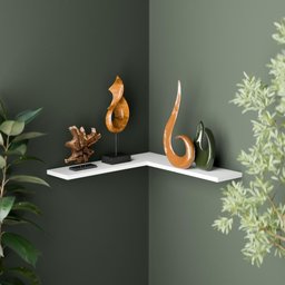 Kit Prateleira Decorativa de Canto L com Suporte Invisível - 2
