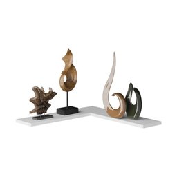 Kit Prateleira Decorativa de Canto L com Suporte Invisível - 1