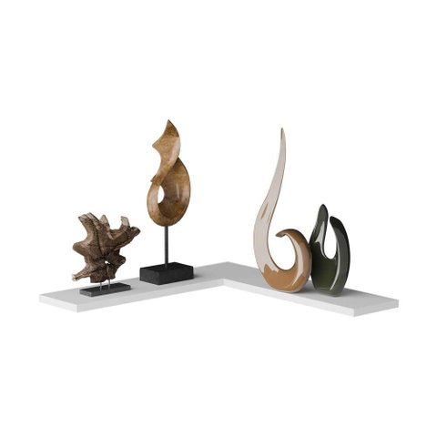 Kit Prateleira Decorativa de Canto L com Suporte Invisível