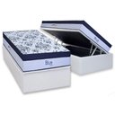 Ver imagem 1 de Cama Box Baú Solteiro: Colchão Molas Masterpocket Ensacadas Paropas Blue + Base Crc Linhão White