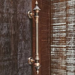Puxador Duplo Classic 530mm Cobre Antigo Porta Pivotante Correr Passagem Madeira Vidro Rústico - 6